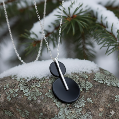 Çift Katmanlı Obsidyen Kolye