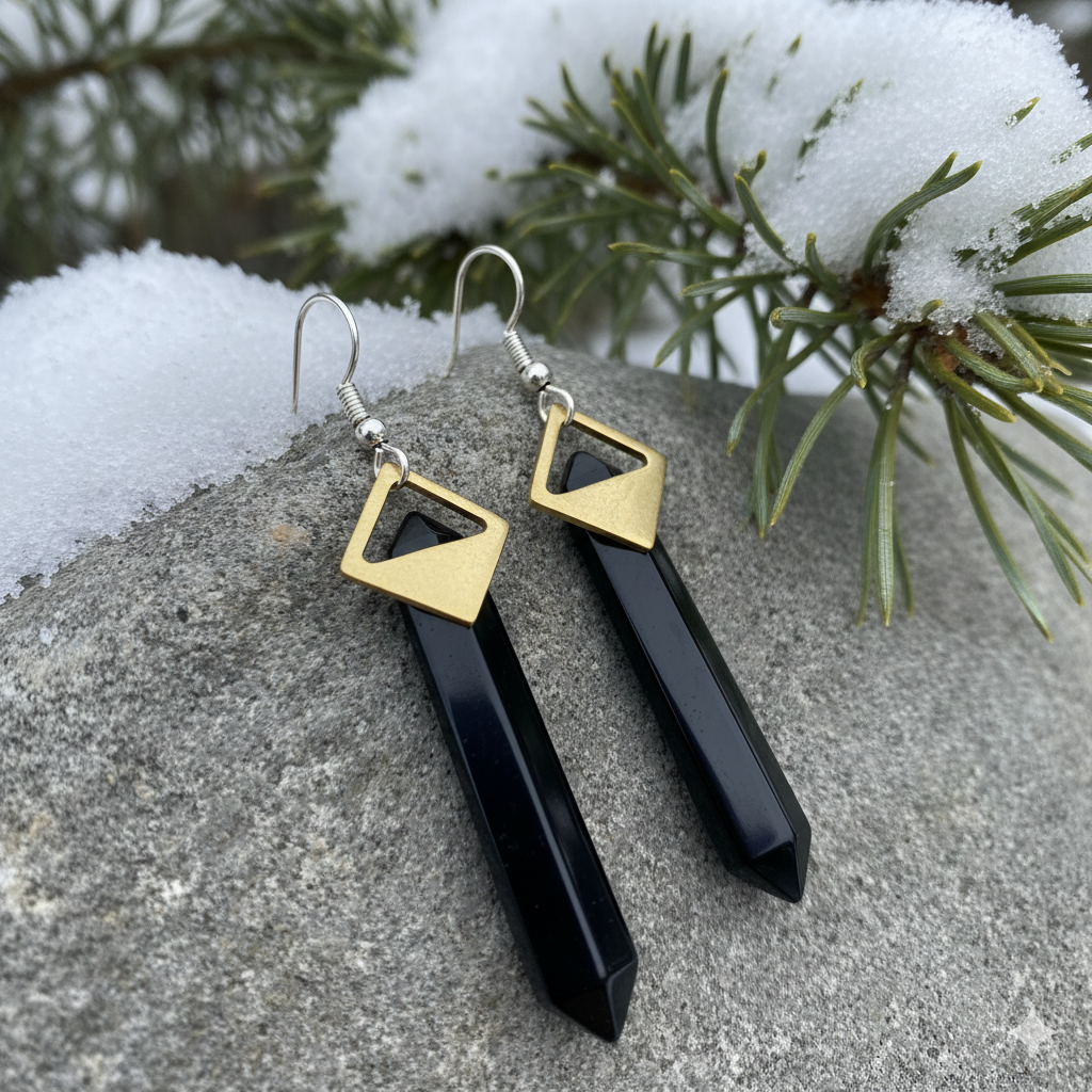 Pirinç Detaylı Sarkıt Küpe