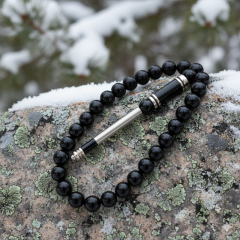 Minimalist Gümüş Ayraçlı Tesbih