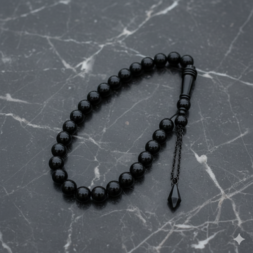 Minimalist ve Şık Obsidyen Tesbih