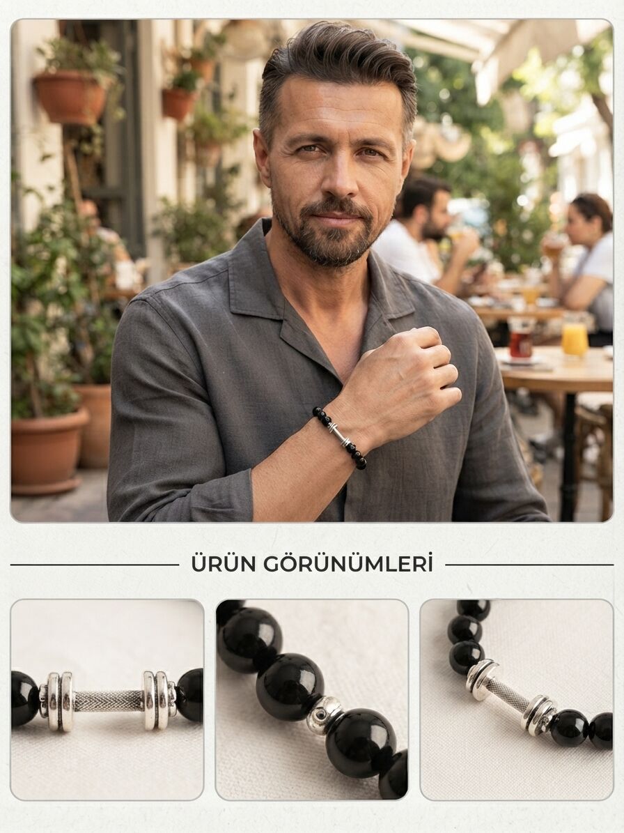 Sarıkamış Obsidyen Taşı Bileklik 02