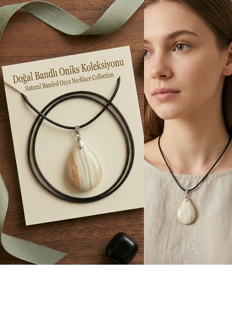 Sarıkamış Obsidyen Taşı Kolye 3613