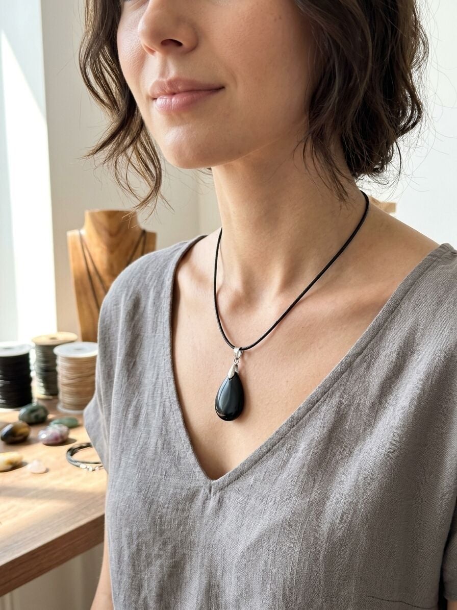 Sarıkamış Obsidyen Taşı Kolye 3616