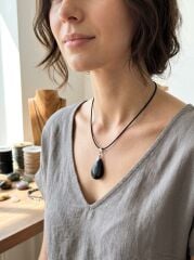 Sarıkamış Obsidyen Taşı Kolye 3616