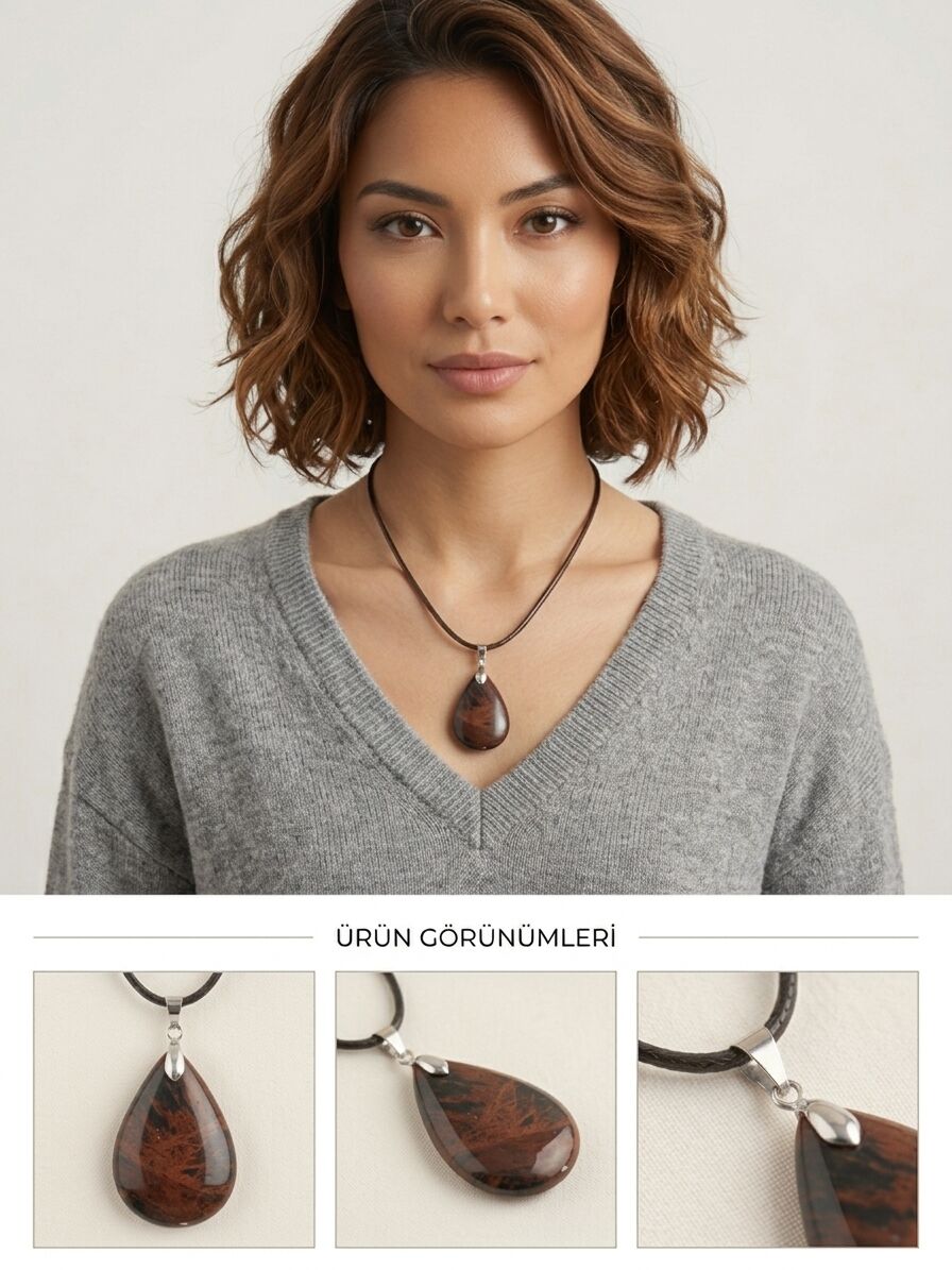 Sarıkamış Obsidyen Taşı Kolye 3619
